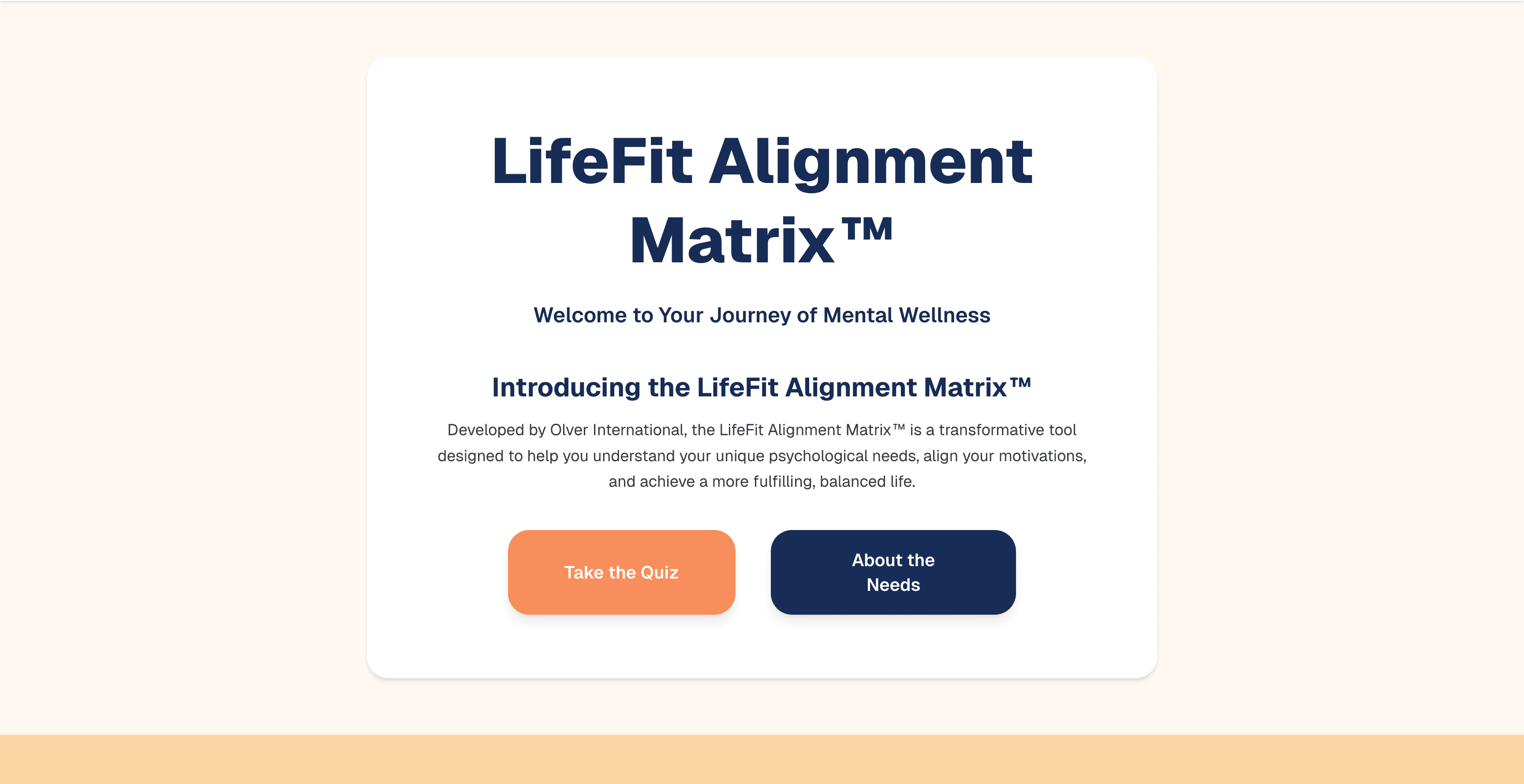 LifeFit Matrix Assessment Quiz